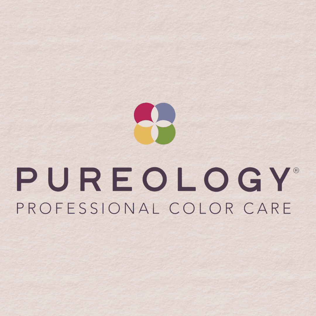 Pureology logo with text "Professional Color Care" and multicolored flower-like symbol above.