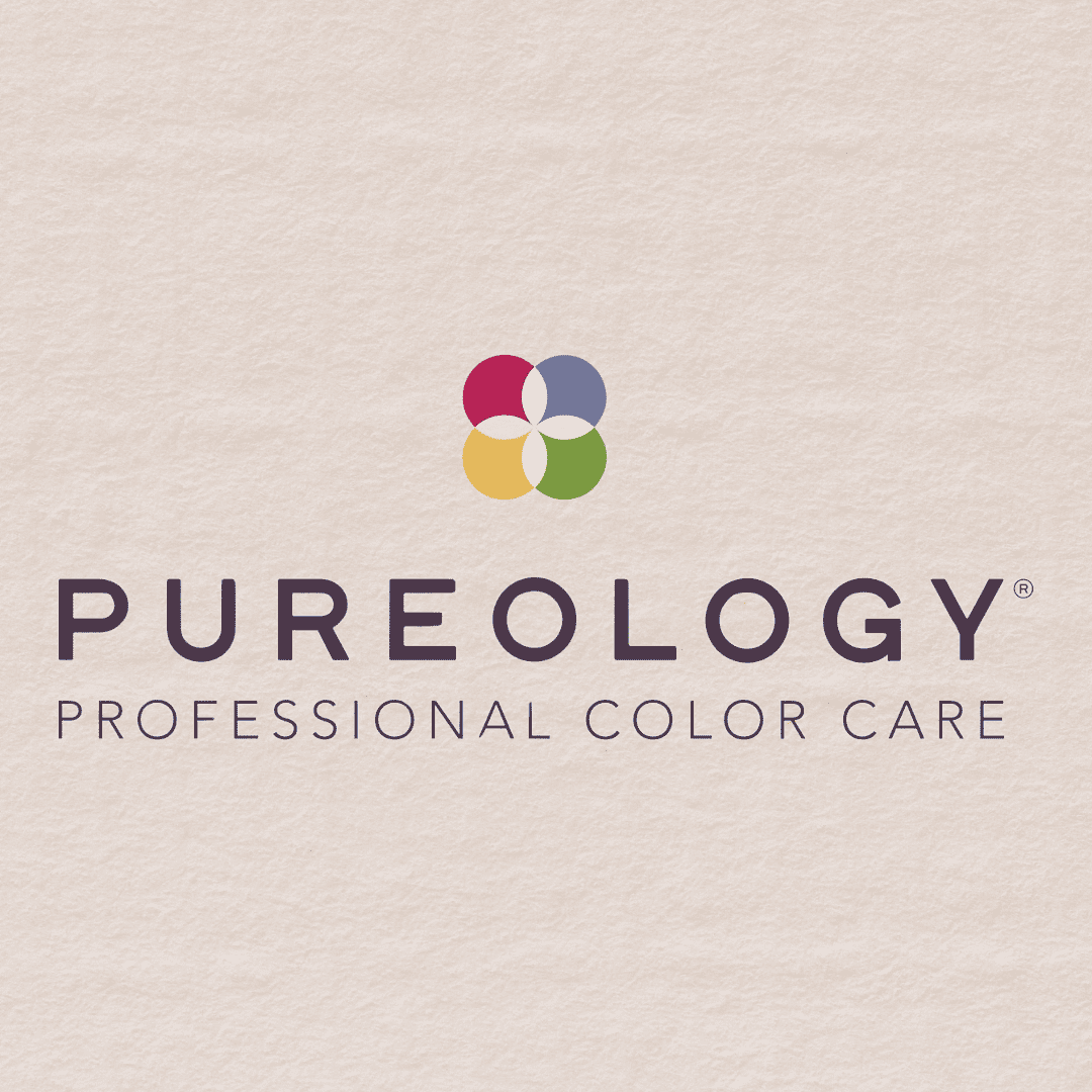 Pureology logo with text "Professional Color Care" and multicolored flower-like symbol above.